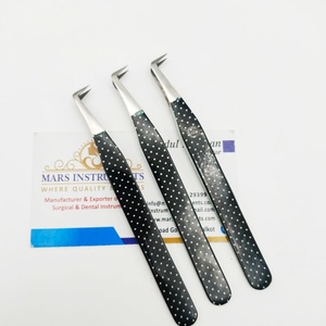 Meilleures pinces à épiler pour extensions de cils à pointe en fibre à 90 degrés, en acier inoxydable, solides et recouvertes de papier - Product Image 3
