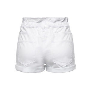 <b>White</b> High Waist Denim Shorts Women Button Front Casual Summer Cotton Shorts Straight Leg Regular Fit Solid Color - Product Image 2