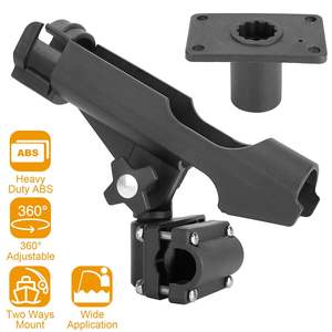 360 Degrees Rotatable Kayak Side Rail Mount Adjustable Folding <b>Rod</b> Holder with Large Clamp Boat <b>Fishing</b> Pole <b>Rod</b> Holder - Product Image 1