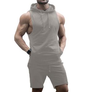 Ensemble de survêtement sans manches et short pour homme, vente en gros, coupe ajustée et personnalisée - Product Image 1