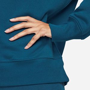 Sudadera Oversize de Cuello Redondo para Mujer, Color Sólido, Tejido de Algodón Transpirable, para Otoño, Azul - Product Image 5