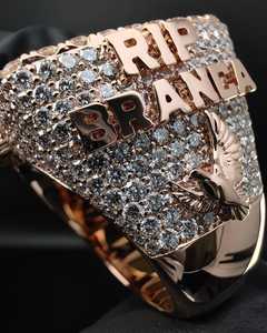 Bague de luxe Hip Hop Bling en argent sterling 925 avec diamant Moissanite et lettres serties, plaquée rhodium, personnalisable, tendance - Product Image 5