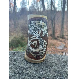 Offre Spéciale – Chope Traditionnelle Écologique en Corne Grande Capacité pour Présentation à Domicile ou au Bar, Vaisselle Rustique de Collection pour Cuisine - Product Image 1