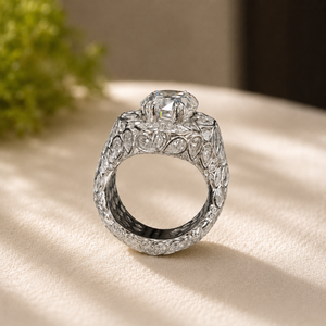 Bezel Moissanite Engagement Men's <b>Ring</b> Plated Yellow <b>Gold</b> Pear And Marquise Diamond Proposal Promise <b>Ring</b> - Product Image 6