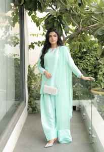 Salwar Kameez Dupatta entièrement brodé, broderie lourde, longueur genou, pour femmes, robes traditionnelles de mariage et décontractées - Product Image 4