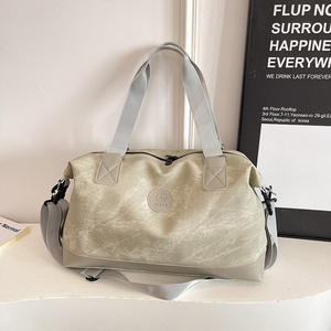 Bolsa de Viaje de Lona con Textura Lavada, Bolsa de Fin de Semana de Gran Capacidad, Equipaje de Hombro Desmontable - Product Image 1