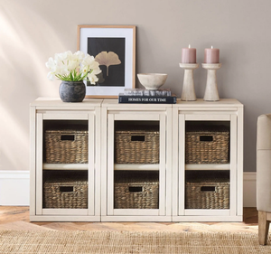 Buffet moderne en bois blanc avec porte vitrée, meuble de rangement, buffet minimaliste pour salle à manger, qualité d'exportation - Product Image 5