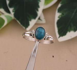 Bague en argent sterling 925 Natural Appetite, bague de mariage classique, sertie de pierres bleues, bijoux pour femmes, vente en gros - Product Image 4