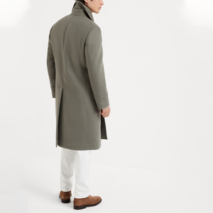 Manteau d'hiver pour homme de qualité supérieure, 100% laine, coupe ajustée, chaud, grande taille, couleur unie, tissu tissé - Product Image 3