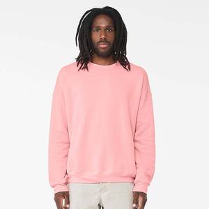 Sweat-shirt rose à col rond pour femme, manches longues, couleur unie, en coton tricoté, écologique, respirant, avec logo frontal, pour l'hiver/le printemps - Product Image 6