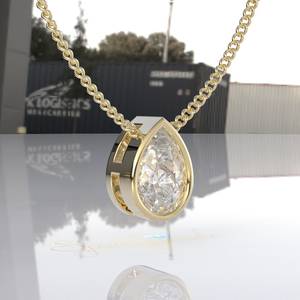 Octagon Cut Lab Grown Moissanite Pendant 14K Solid Gold Certified Christian Party Necklace Unisex - Product Image 2