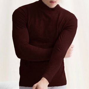 <b>Men's</b> Solid Color Knitted <b>Turtleneck</b> <b>Sweater</b> Full Sleeve Autumn Wear 100% Acrylic Pullover Regular Fit - Product Image 1
