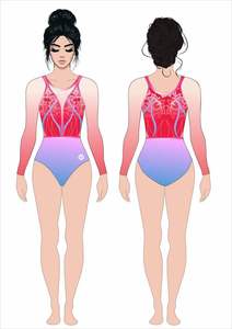 Justaucorps de gymnastique rythmique personnalisé, haute élasticité, 100% polyester, léger, écologique, séchage rapide, antibactérien, scintillant - Product Image 5