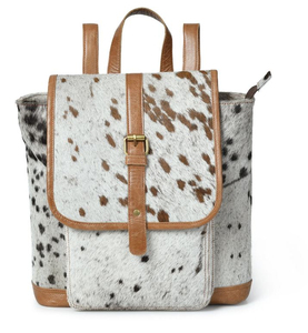 Sac à dos unisexe en cuir de vachette avec motif animalier, style vintage, fermeture à fermoirs, sac à dos de jour toutes saisons - Product Image 1