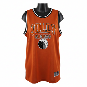 Camiseta de Baloncesto para Mujer, Transpirable, de Malla de Poliéster GSM, con Ribete Negro y Naranja, Logotipo Personalizado por Transferencia Térmica - Product Image 6
