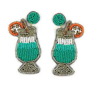 Handcrafted Butterfly Motif Seed Bead Embroidered <b>Earrings</b> Lightweight Cotton Base Traditional Fashion Jewelry Style 199 - Product Image 2