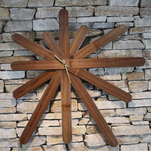 Reloj de pared marrón, reloj de madera, reloj de madera natural, reloj de pared con rodajas de madera, reloj de pared con tronco de árbol, reloj de madera moderno, reloj de pared grande - Product Image 5