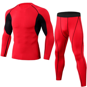 OEM Sublimation Spandex Nylon MMA Suits <b>Men</b> Spandex/Nylon Seamless 2 Piece Set Quick Dry <b>Compression</b> Rash Guard <b>Shorts</b> - Product Image 3