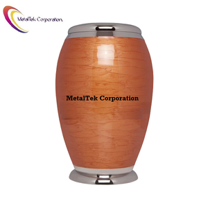 Urna de metal esmaltada de naranja monarca personalizada, precio al por mayor, suministros funerarios para adultos, recuerdo de cremación, tarros de cenizas conmemorativas, ficha - Product Image 1