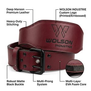 Genuine Leather Fitness <b>Belt</b> with Strong Buckle for Weightlifting and Strength <b>Exercises</b> Performance Accessories Gym Sports. - Product Image 2