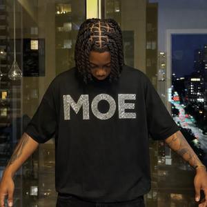 Camiseta de manga corta vintage para hombre al por mayor, estilo hip hop, con logo de cristal brillante, bordado DTG, pedrería, camisetas brillantes para hombre, OEM - Product Image 3