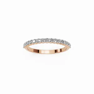 Graceful Radiance Stackable 18K Rose Gold Lab Grown Diamond <b>Ring</b> for Women 17 Stones Luxury IGI Certified - Product Image 1