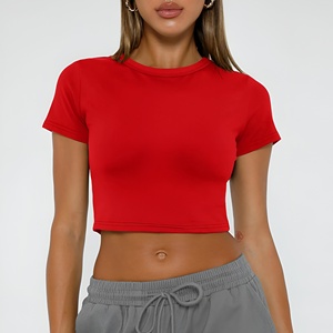 High Quality Custom Cotton Women Crop <b>Top</b> T Shirt Loose Fit Graphic Printed Tee for Summer Fashion and Streetwear Look T-shirts - Product Image 1