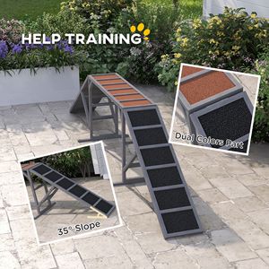Rampa per Agility Canina Grigia con Barra di Sicurezza e Superficie Antiscivolo per Addestramento e Pausa, Prodotto per Addestramento e Comportamento degli Animali Domestici - Product Image 5