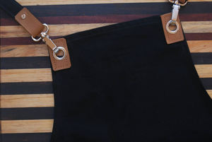 Delantal Industrial Duradero de Lona y Cuero con Cremallera, Ajustable, con Tirantes Cruzados, para Chef, Barista, Barbero, Carpintero, Taller, Modelo LCA-0086 - Product Image 6