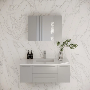 <b>Wall</b>-<b>mounted</b> Top new Modern Wooden Bathroom Vanity with Integrated Sink Drawers <b>Cabinets</b> Easy Assembly VN Bathroom Furniture - Product Image 2