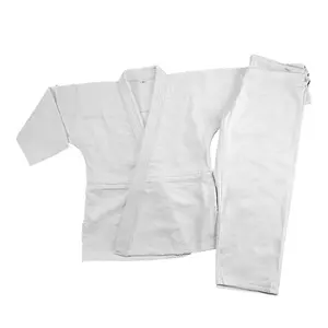 Customized wkf approved high quality cotton polyester light weight martial arts white cotton gi karate uniform
