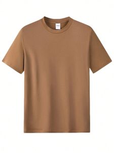 Camiseta de Algodón para Hombre, Color Azul Marino Sólido, Cuello Redondo, Manga Corta, Corte Regular, Estilo Casual, Tejido de Punto - Product Image 4