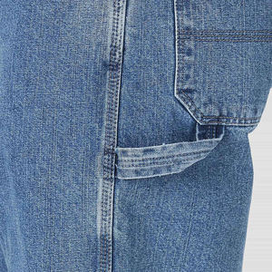 <b>Men</b> Casual Denim <b>Bermuda</b> <b>Shorts</b> Mid Waist Button Fly Solid Color Pockets Breathable Woven Cotton Front Logo - Product Image 3