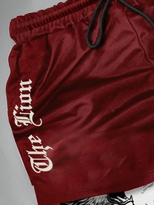 Men <b>Mid</b> Waist Double <b>Layer</b> Quick Dry Drawstring Closure Beach Shorts 3D Digital Print Athletic Fitness Workout Sport - Product Image 4