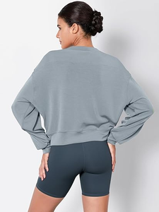 Sweat-shirt col rond de haute qualité pour femmes, en coton et polyester, personnalisable, vente en gros - Product Image 3