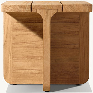 Table d'appoint multifonctionnelle en teck minimaliste moderne - Table d'appoint naturelle unique, adaptée à une utilisation en intérieur ou en extérieur - Product Image 4