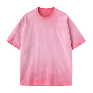 T-shirt en coton pour homme, effet délavé, col rond, manches courtes, style streetwear décontracté - Product Image 1