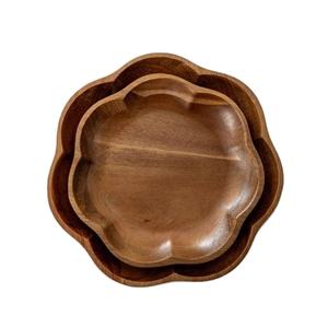Plato de Madera con Borde Natural de Primera Calidad |   Bandeja de Madera Maciza Hecha a Mano para Restaurantes y Uso Doméstico - Product Image 3