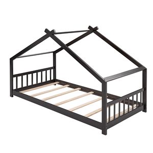 Letto a Castello in Legno per Bambini, Stile Espresso, Misura Twin - Product Image 3