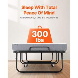 Cama Plegable con Estructura Metálica Resistente, Colchón de Espuma Viscoelástica, 31 x 75, Tamaño Individual, Plegable, Tapizada, para Adultos e Invitados - Product Image 3