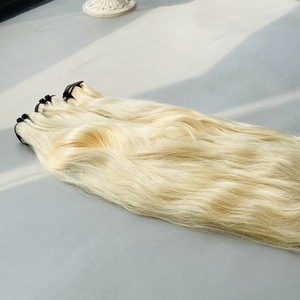 Venta al por mayor de cabello humano ondulado natural Rubio 613 vietnamita doble dibujado extremos gruesos mechones extensiones crudas - Product Image 2