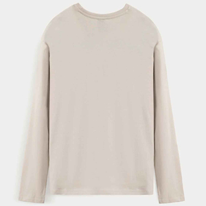 เสื้อยืดผู้หญิงผ้าฝ้ายคอตตอน 180 กรัม ทรงธรรมชาติ ปรับขนาดได้ ระบายอากาศดี แขนยาว คอกลม ไหล่ตก เรียบง่าย สีพื้น สไตล์ลำลอง - Product Image 3