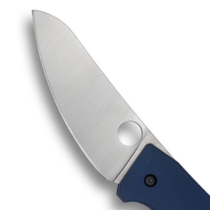 Couteaux pliants avec lame en acier inoxydable argenté, manche bleu, trou d'ouverture rond, construction légère et poche pratique - Product Image 4