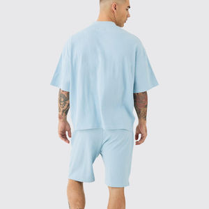 Ensemble T-shirt et Short Personnalisable pour Homme – Survêtement Décontracté d'Été avec Haut à Épaules Tombantes et Short – Tenue 2 Pièces Style Urbain - Product Image 5