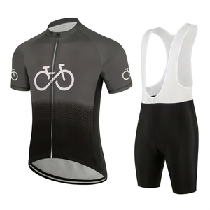 Maillot de cyclisme noir pour femme avec fermeture éclair sur le devant et ensemble de shorts assortis, respirant, manches longues, 100 % polyester, service OEM - Product Image 1