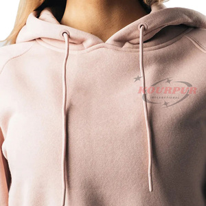 Sudadera con Capucha Corta para Mujer, Color Sólido, Manga Larga, Tejido de Algodón Transpirable, Informal, para Otoño - Product Image 6