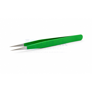 Pinzas para Pestañas con Punta Puntiaguda Verde, Acero Inoxidable, Aplicación de Precisión para Extensiones de Pestañas de Volumen - Product Image 4