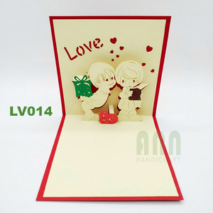 Tarjeta de Felicitación 3D Pop Love Vintage, Ecológica, Hecha a Mano con Papel, para Cumpleaños, San Valentín, Bodas, en Forma de Corazón, con Barnizado Mate - Product Image 3