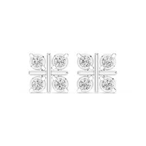 Boucles d'oreilles en moissanite 14K Halo Design avec CZ en argent - Product Image 5