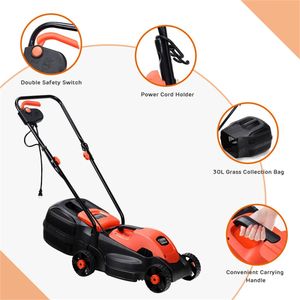 Tagliaerba Elettrico a 4 Tempi da 13 Pollici, Capacità di Raccolta Erba 8 Galloni, 3 Regolazioni Altezza, 15,5 Libbre, Leggero, a Spinta - Product Image 5